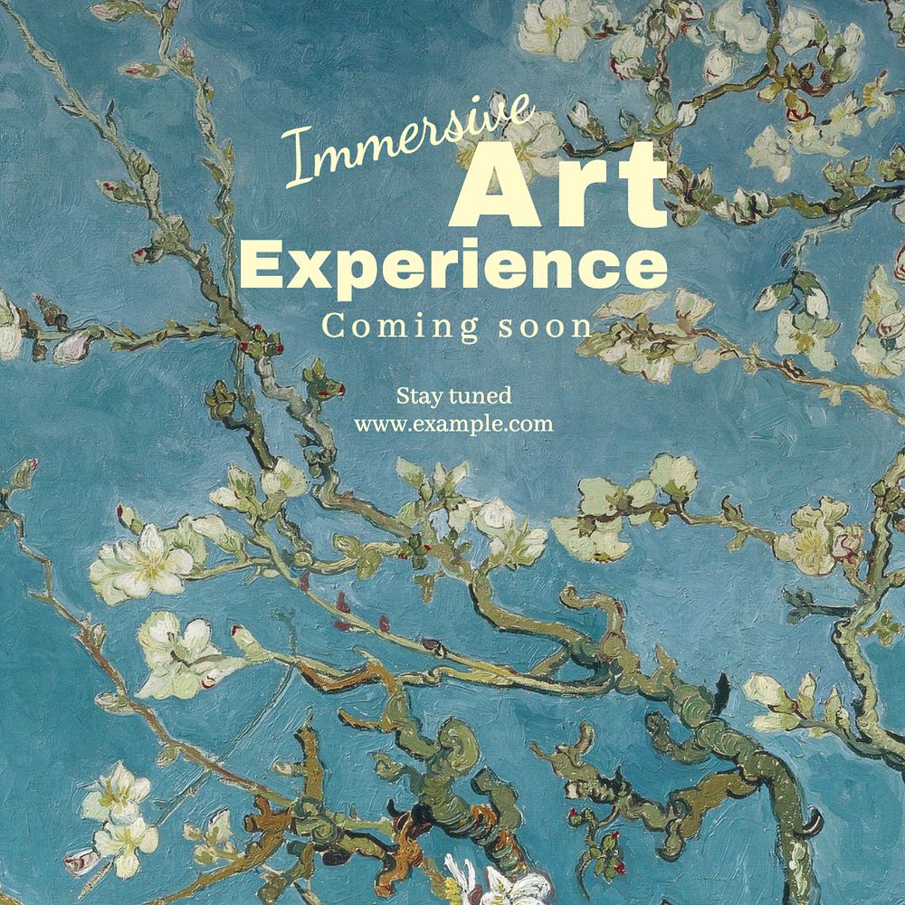 Immersive art experience  Instagram post template, editable text