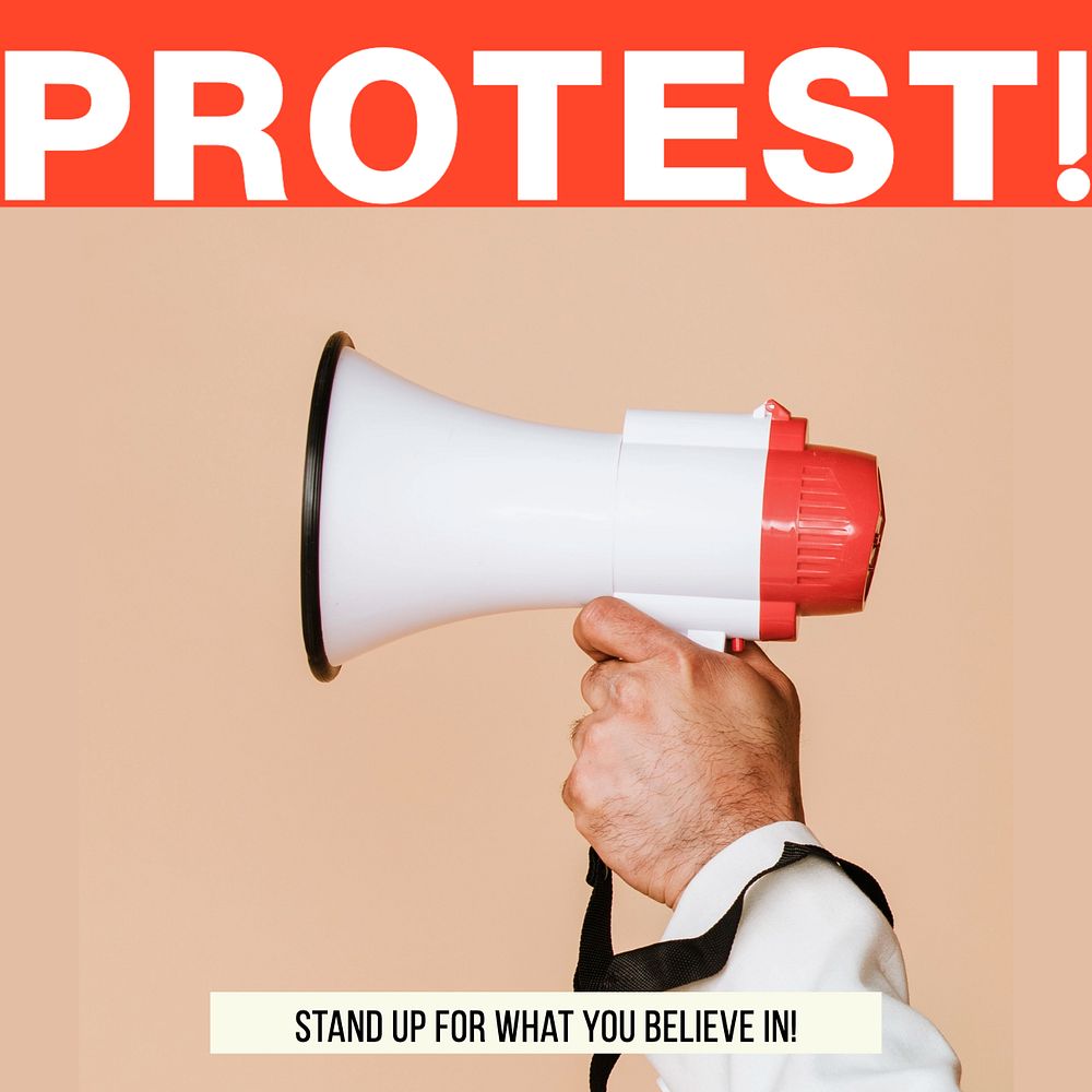 Protest Instagram post template, editable text