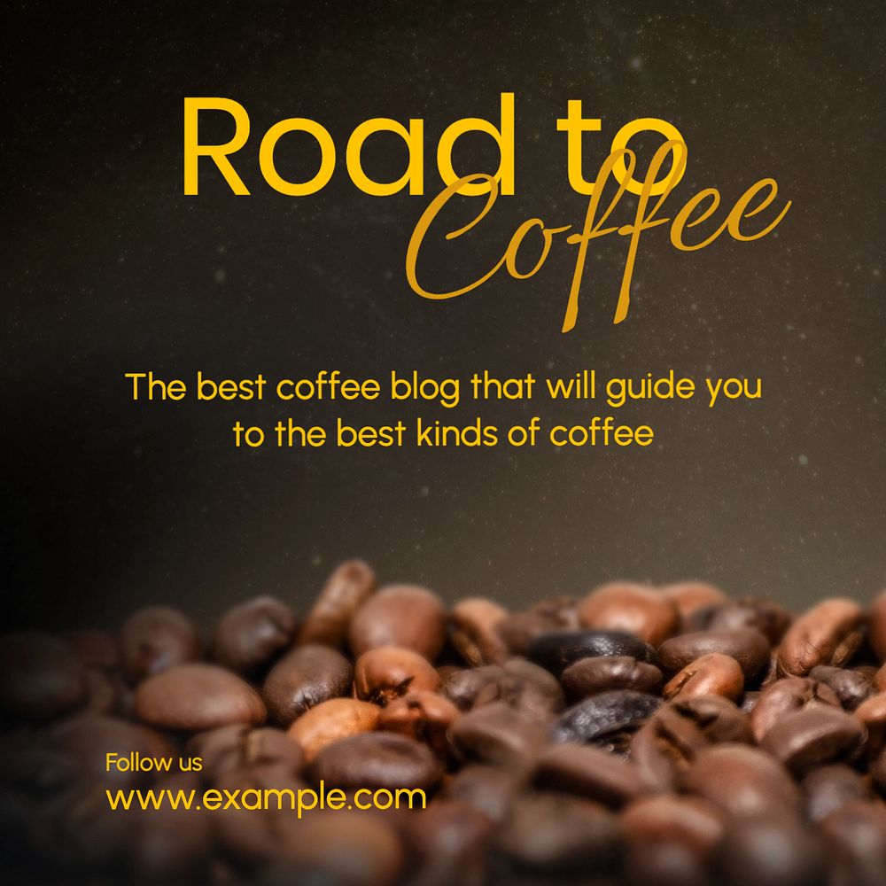 Coffee blog Instagram post template, editable text