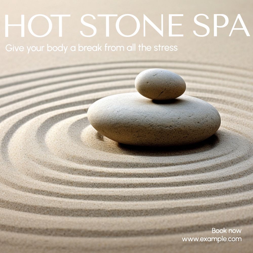 Hot stone spa Instagram post template