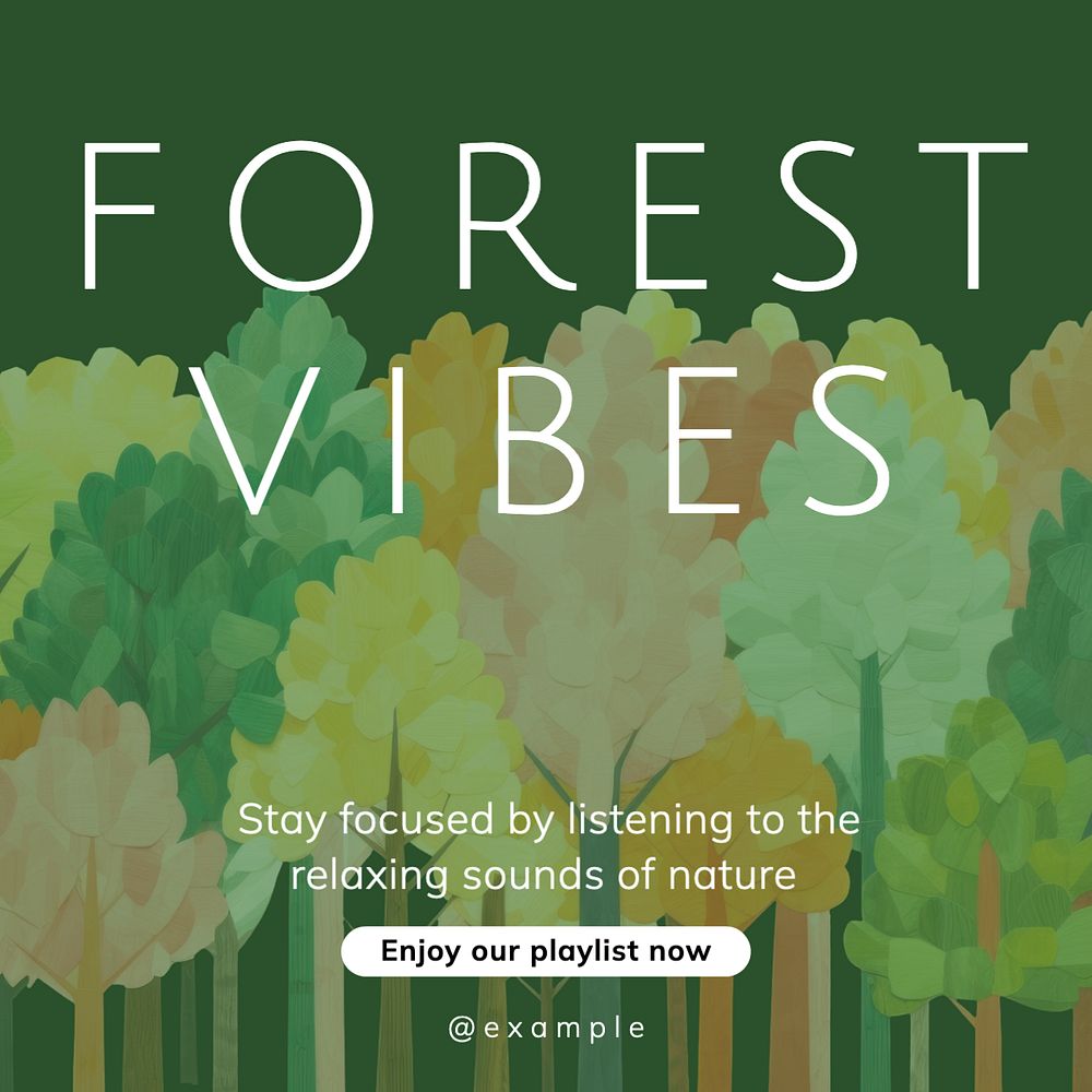 Forest vibes Instagram post template, editable text