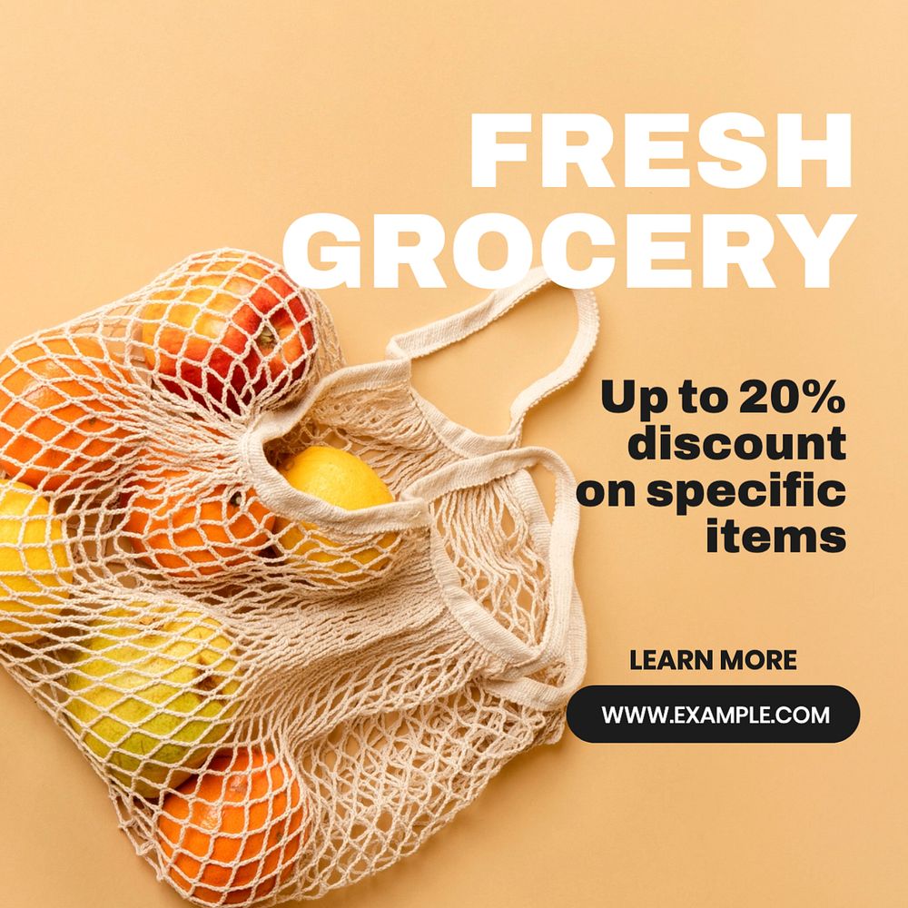 Fresh Grocery Instagram post template, editable text