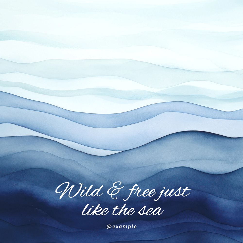 Wild & free Instagram post template, editable text