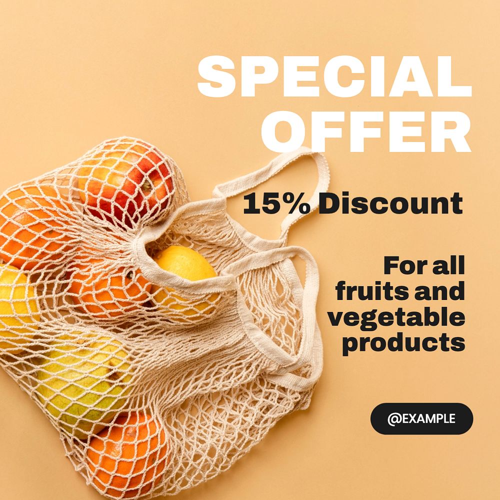 Special offer Instagram post template, editable text