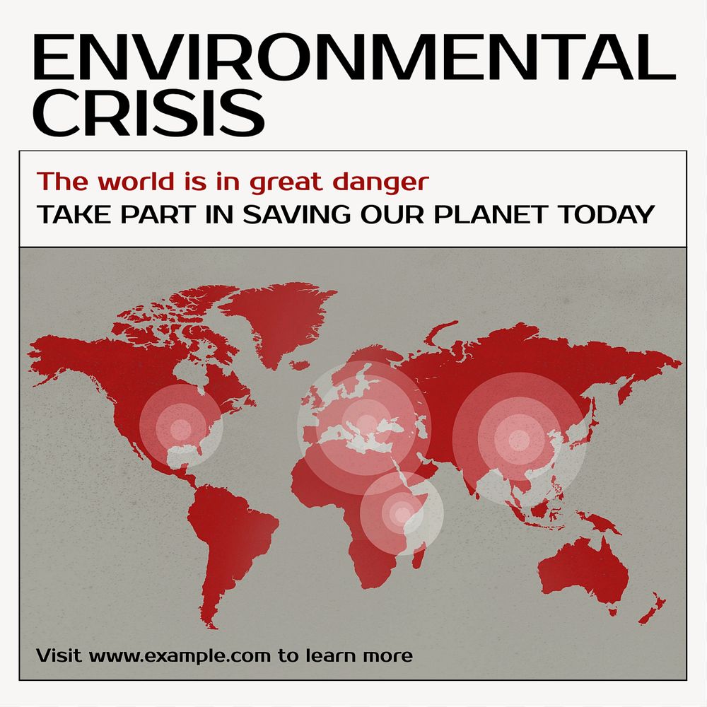 Environmental crisis Instagram post template, editable design