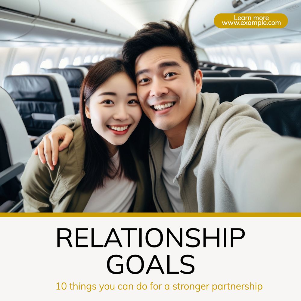 Relationship goals Instagram post template, editable design