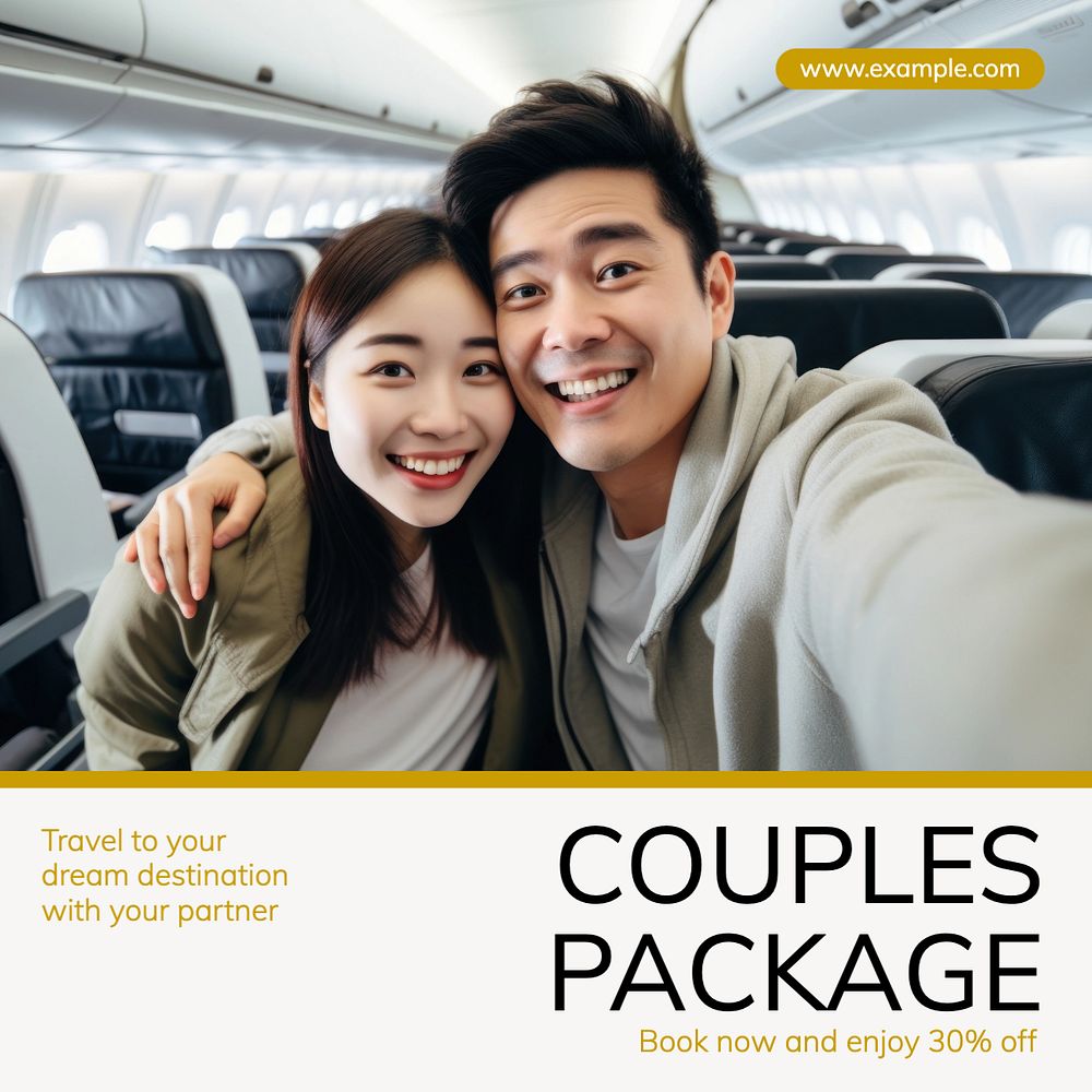 Special couples package Instagram post template, editable design