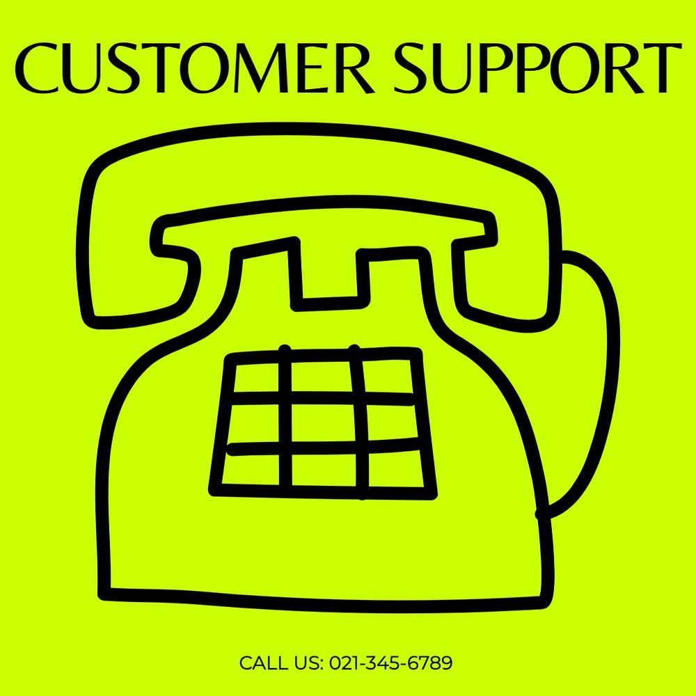 Customer support Instagram post template, editable text