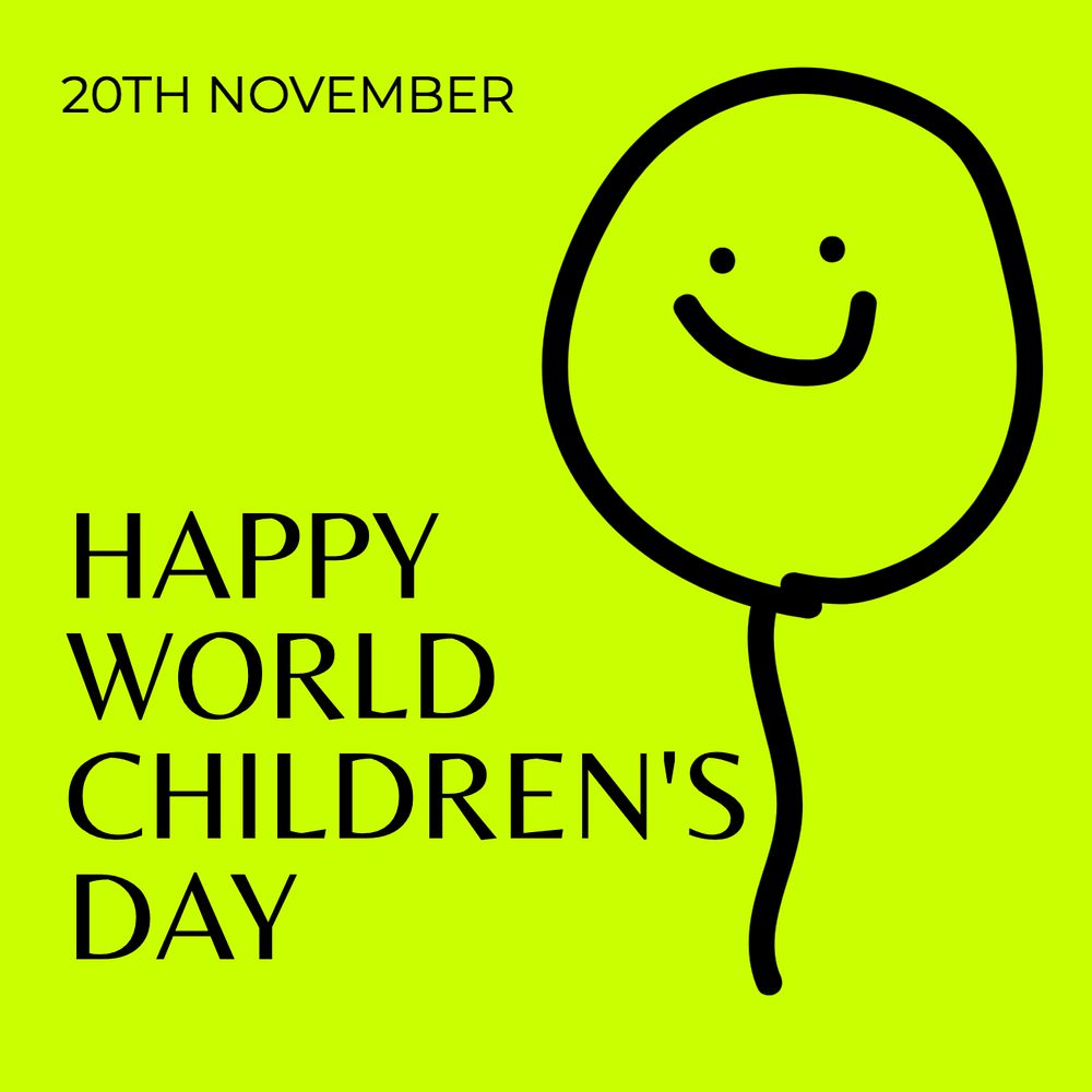 Happy children's day Instagram post template, editable text