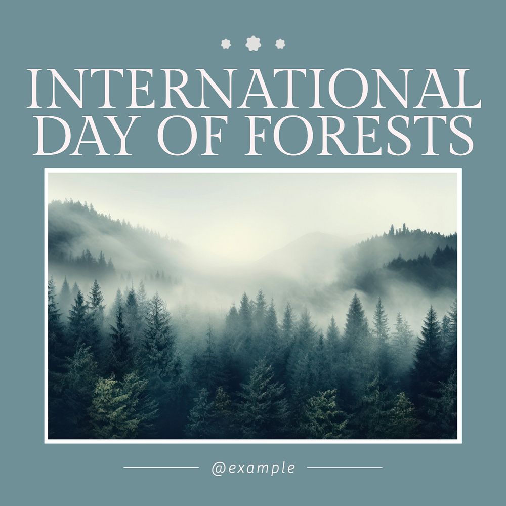 Forest International Day Instagram post template, editable text