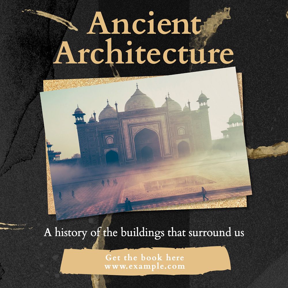 Ancient architecture Instagram post template, editable text