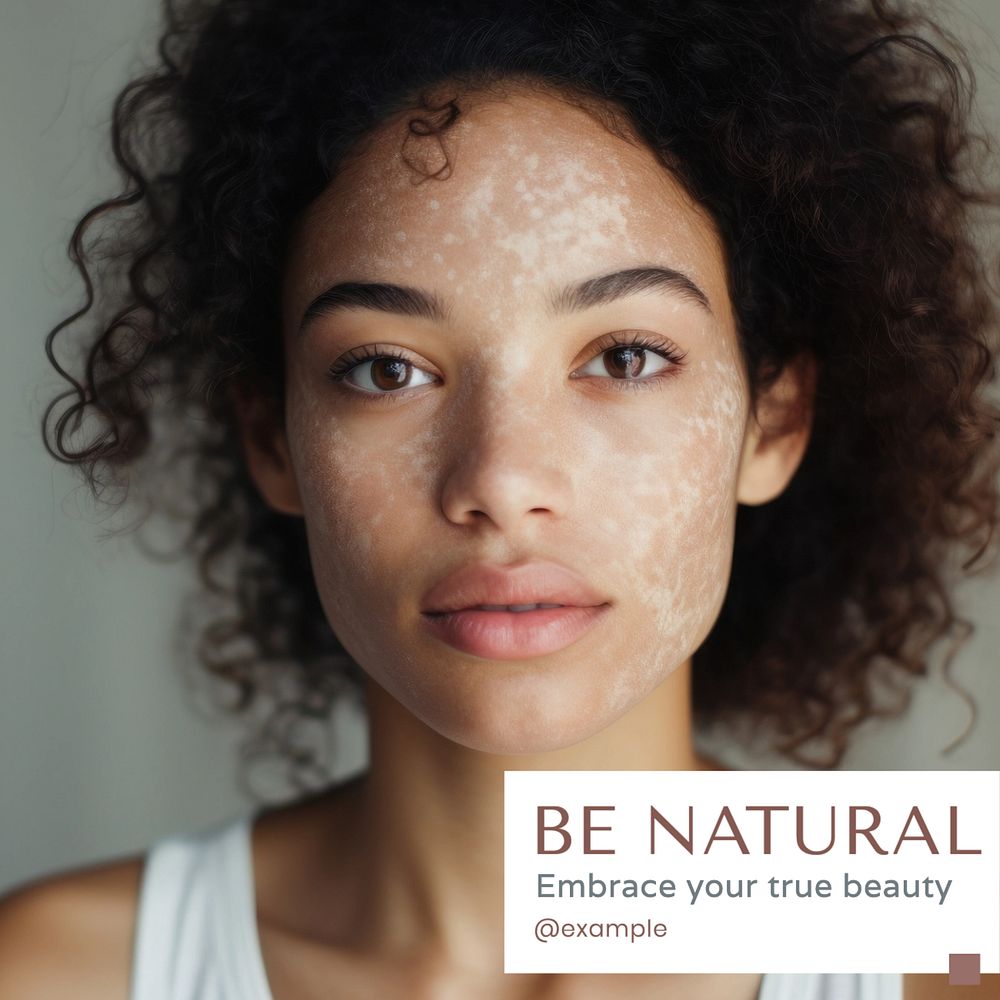 Natural beauty Instagram post template, editable text