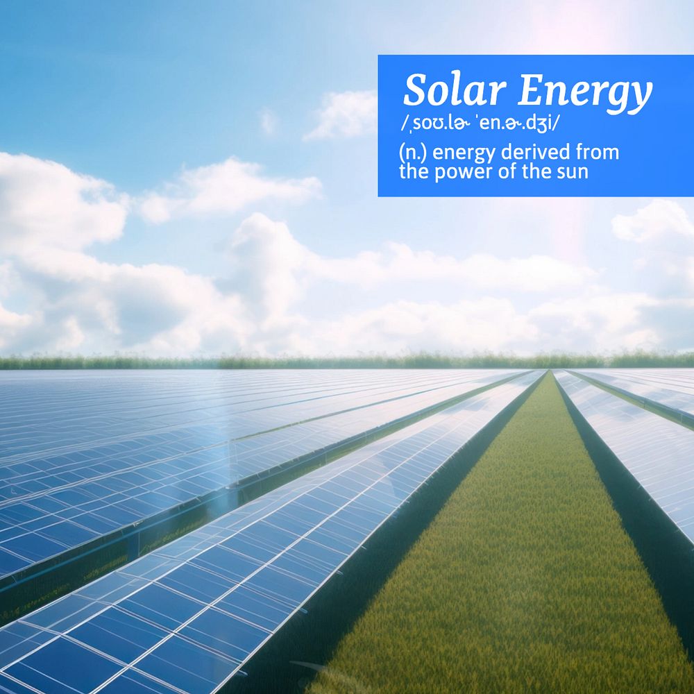 Solar energy Instagram post template, editable text