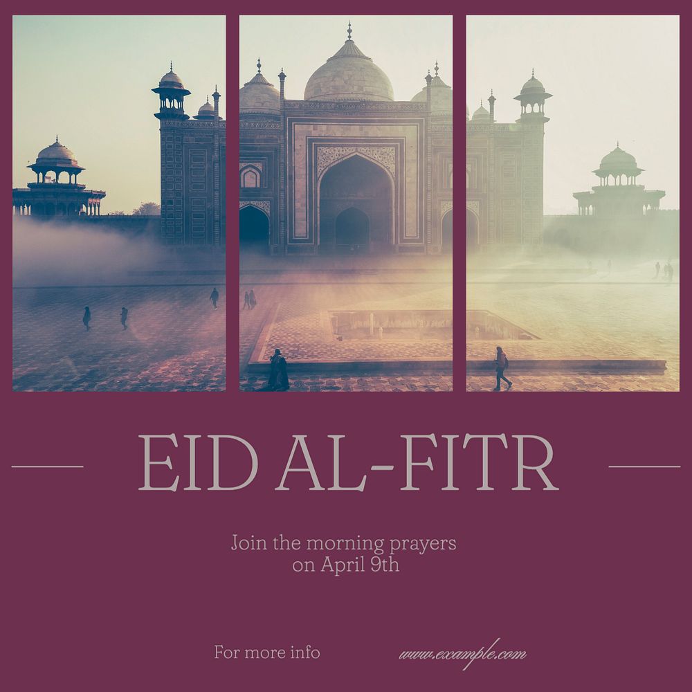 Eid al-Fitr Instagram post template, editable text