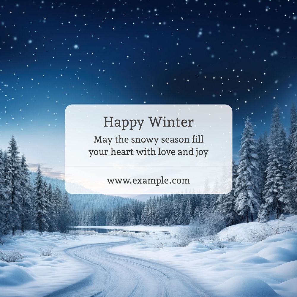 Happy winter Instagram post template, editable design