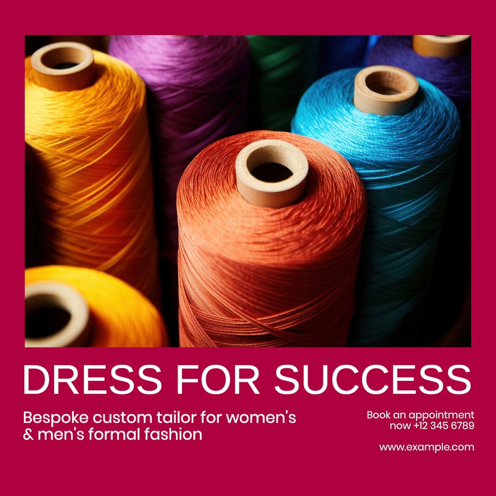 Dress for success Instagram post template, editable text