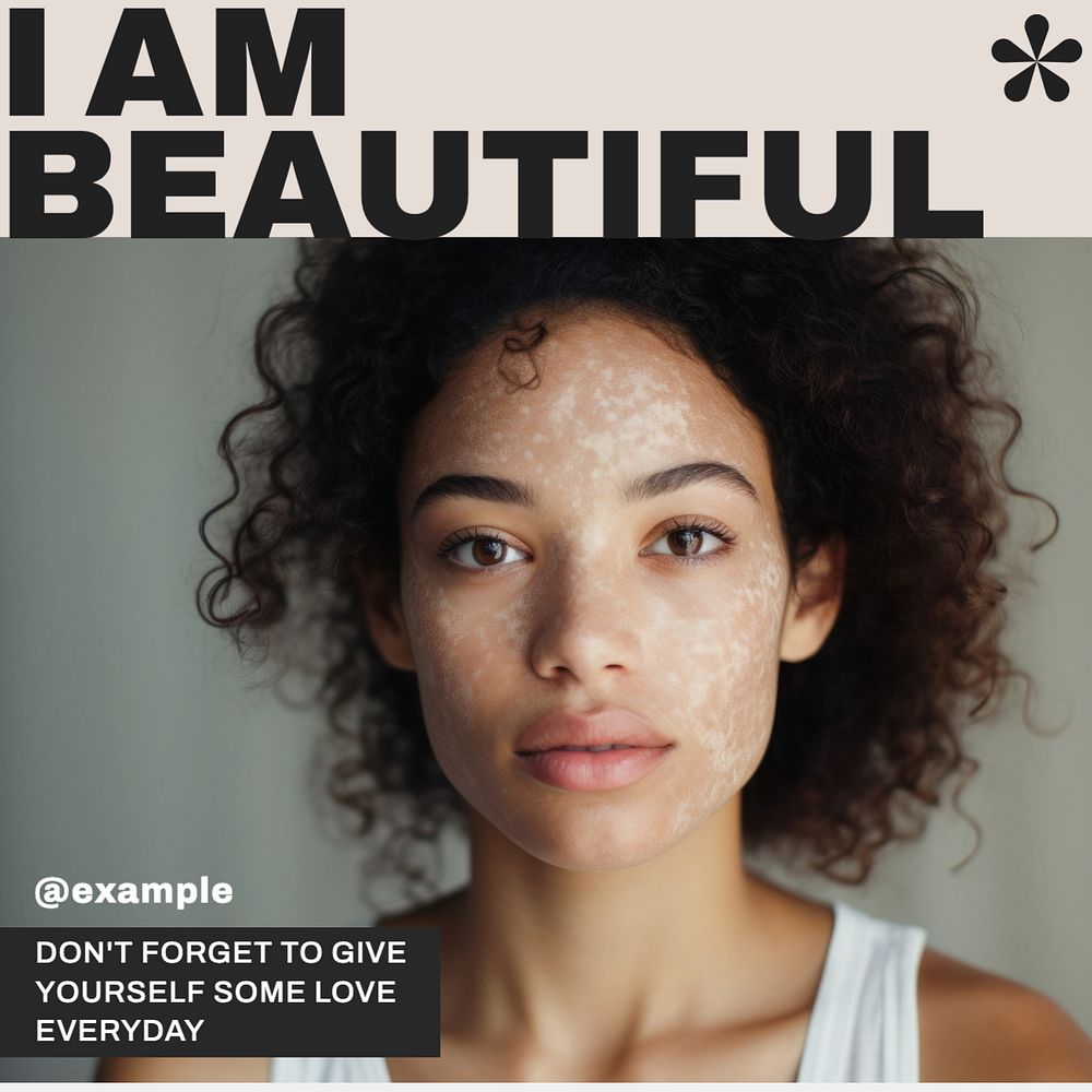 Self affirmation Instagram post template, editable text