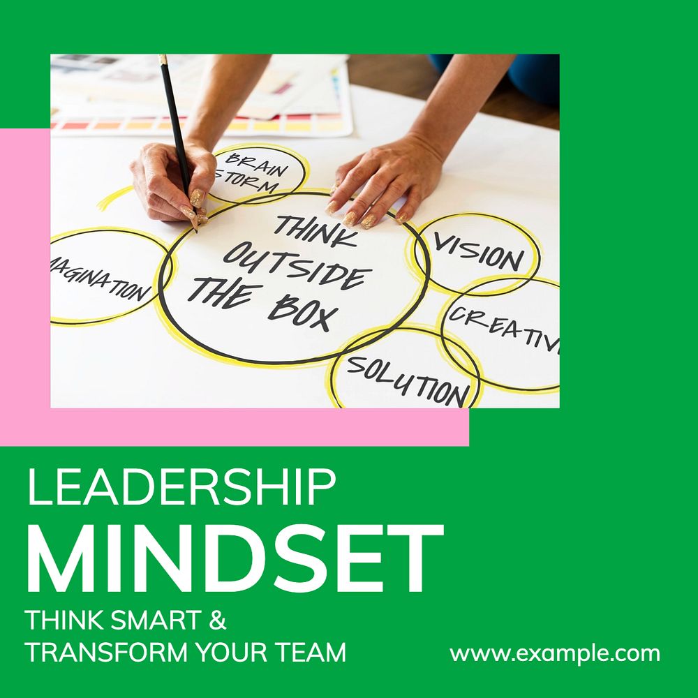 Leadership mindset Instagram post template, editable text