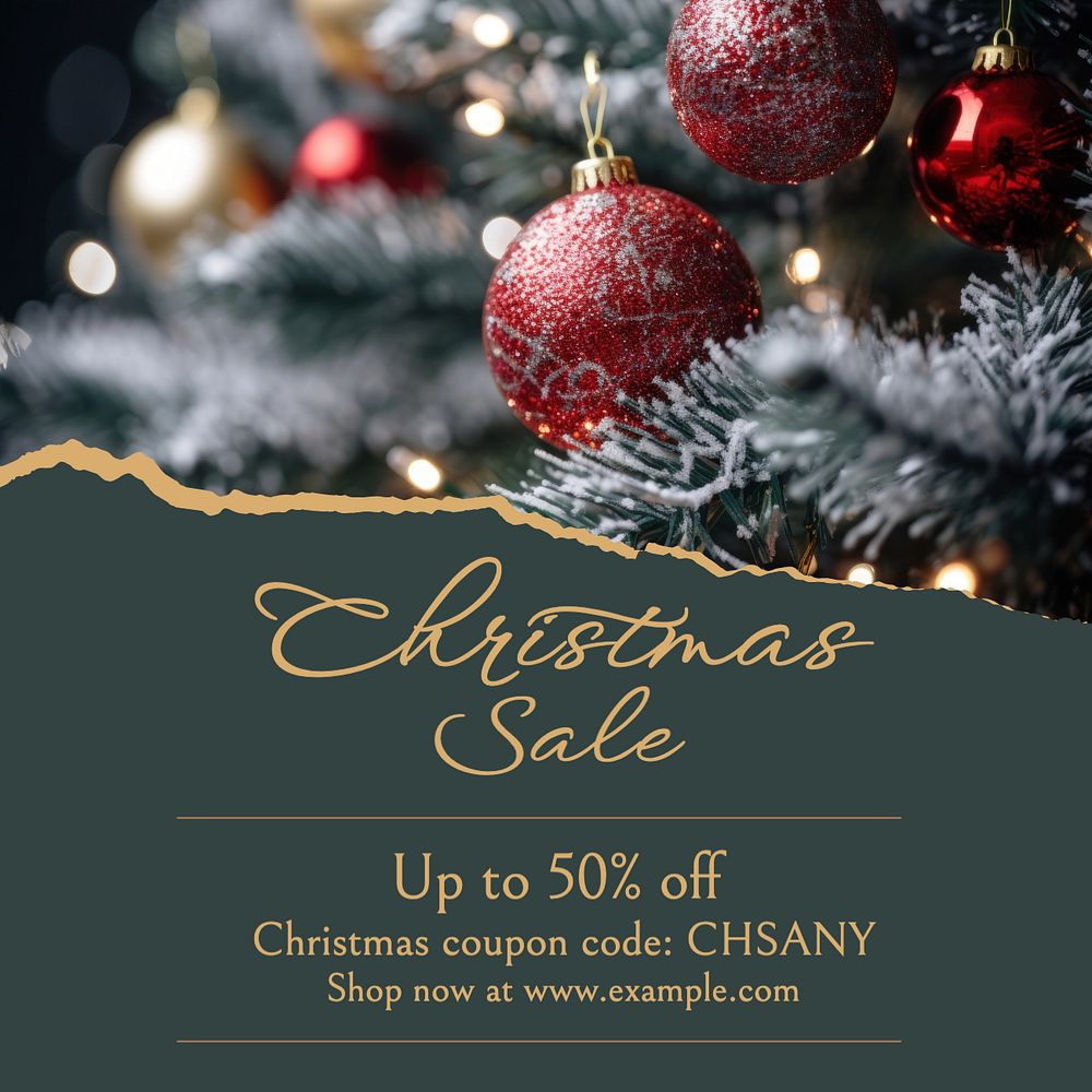 Christmas sale Instagram post template, editable text