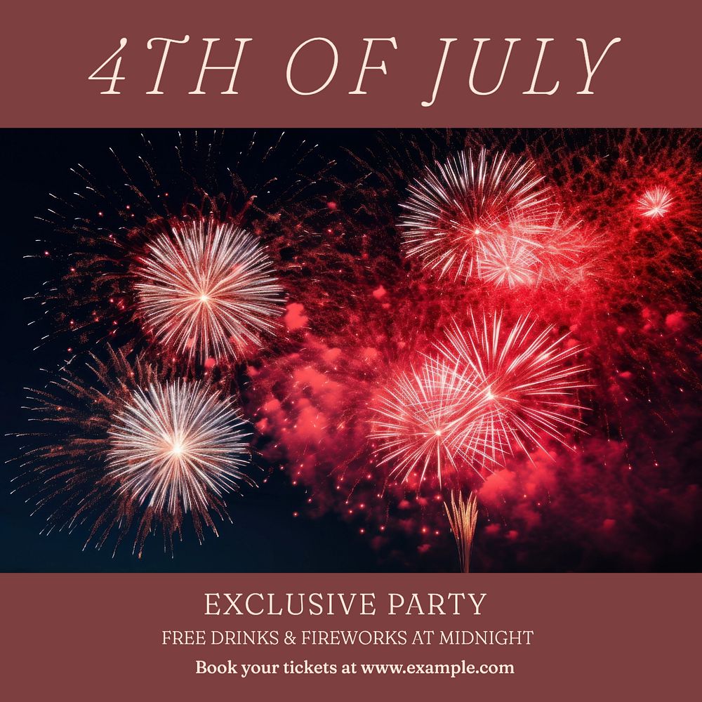 4th of July Instagram post template, editable text