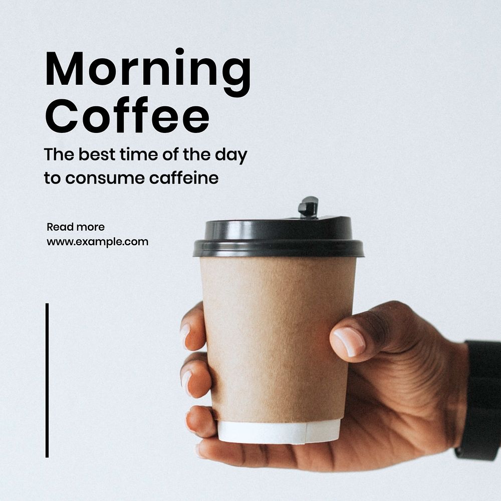 Morning coffee  Instagram post template, editable text