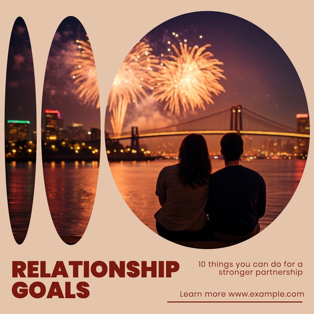 Relationship goals Instagram post template, editable text