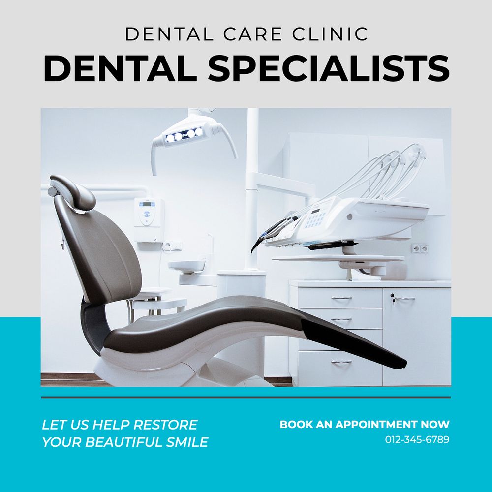 Dental specialists Instagram post template, editable text