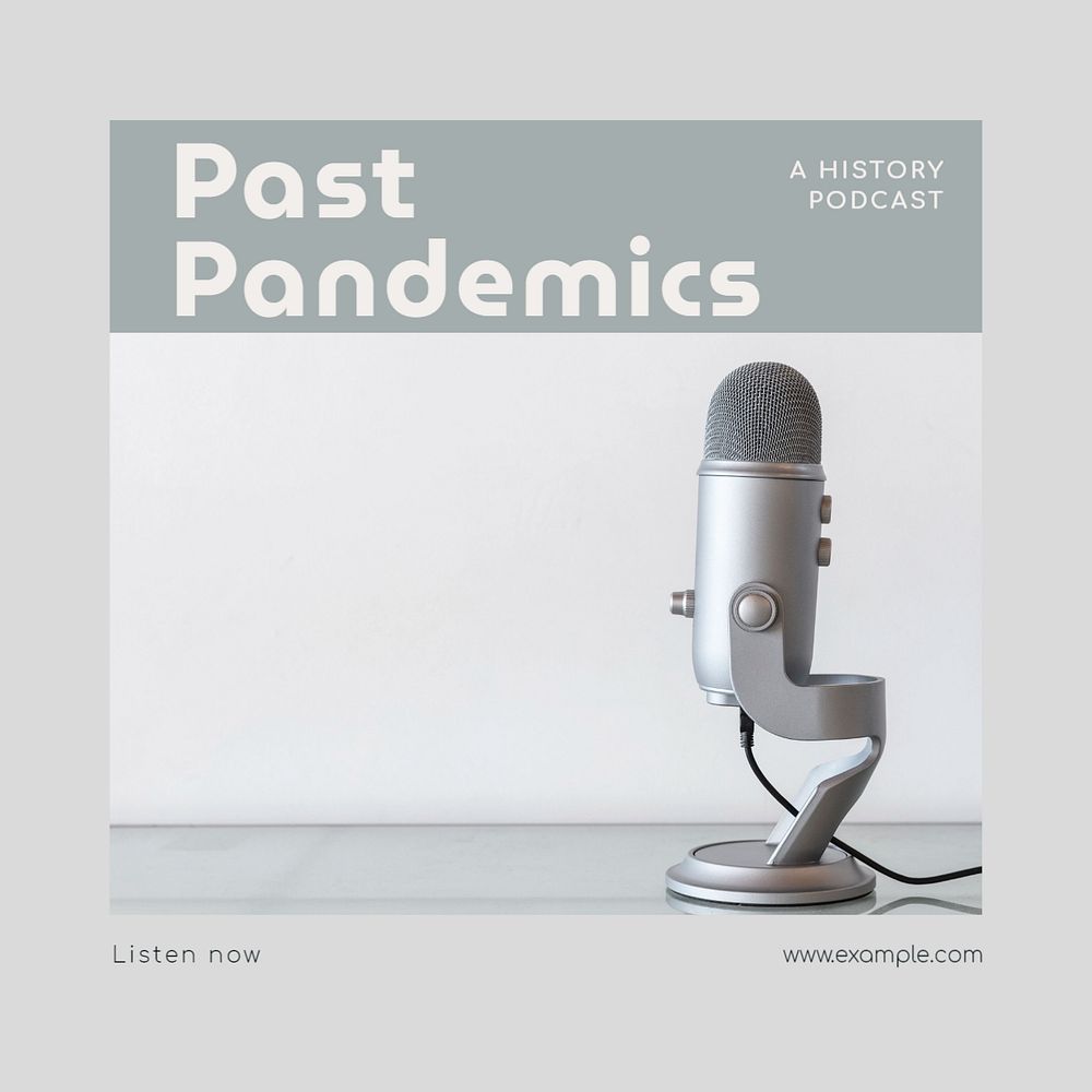 Pandemic podcast Instagram post template, editable text