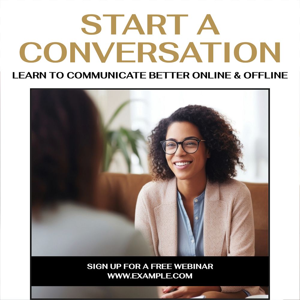 Start a conversation Instagram post template, editable design