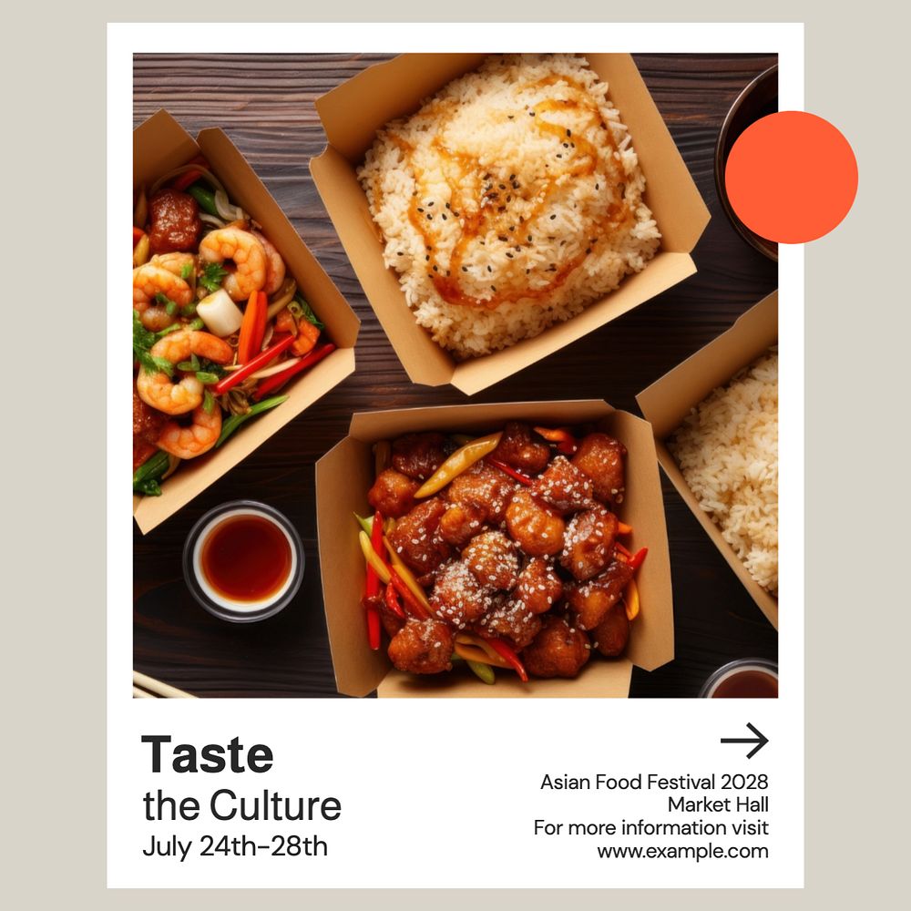 Food festival Instagram post template, editable text