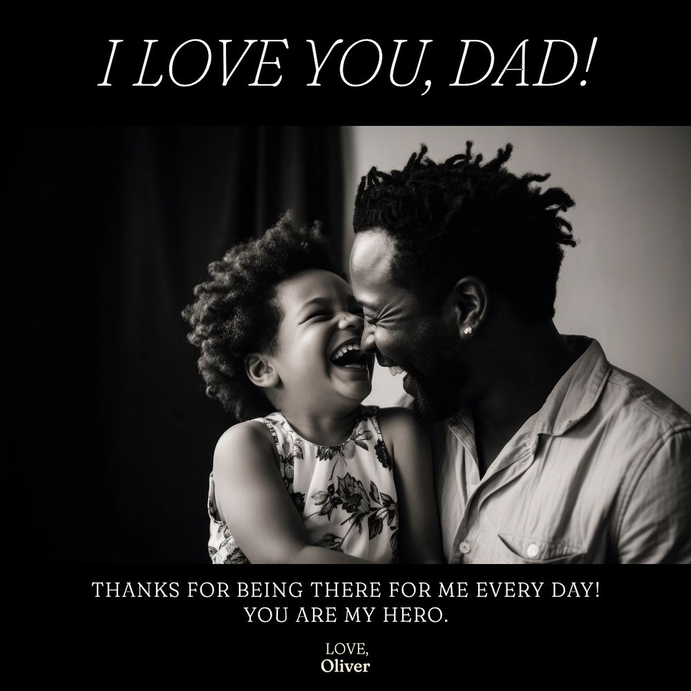 Love dad Instagram post template, editable text