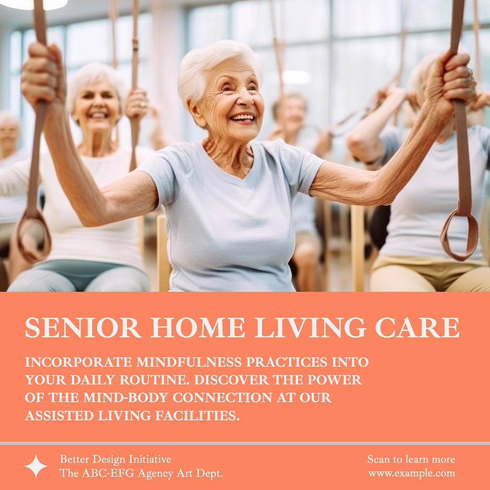 Senior care Instagram post template, editable design