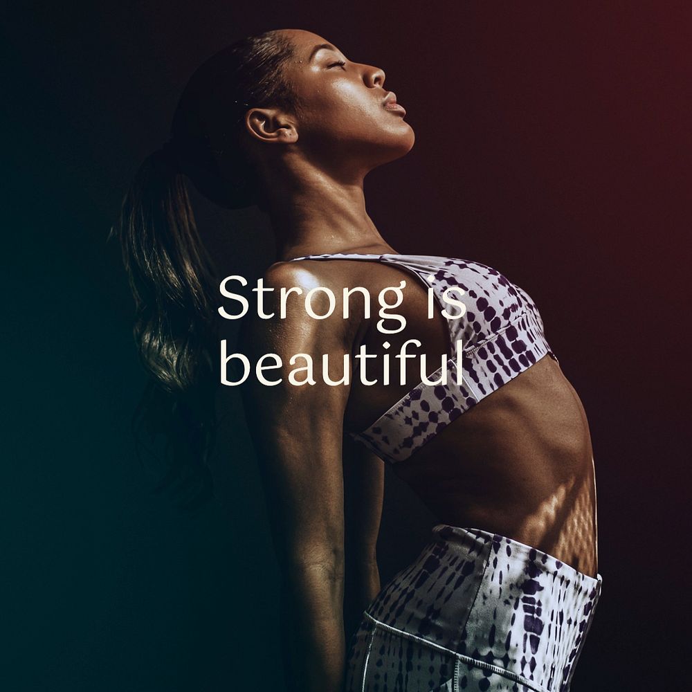 Strong is beautiful  Instagram post template, editable text