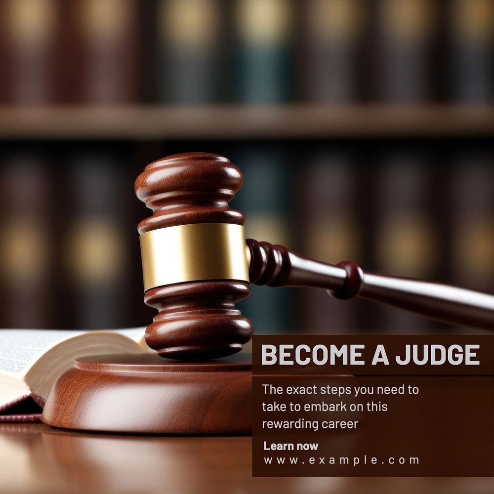 Become a judge Instagram post template, editable text