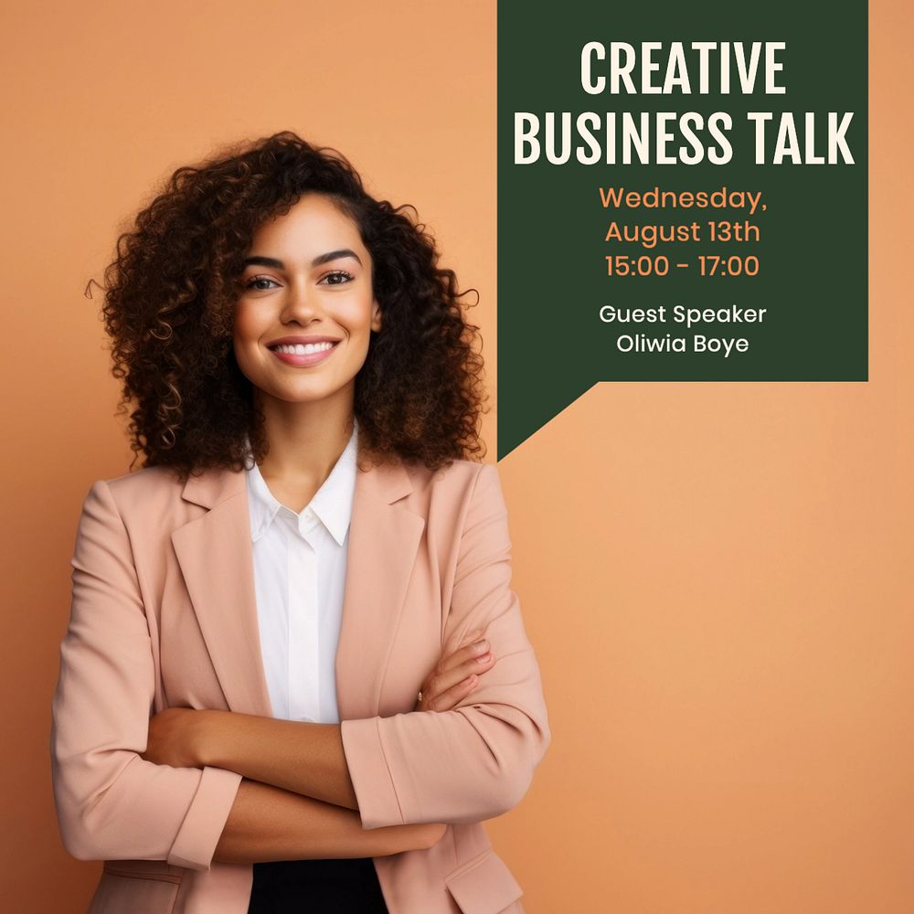 Creative Business Talk Instagram post template, editable text