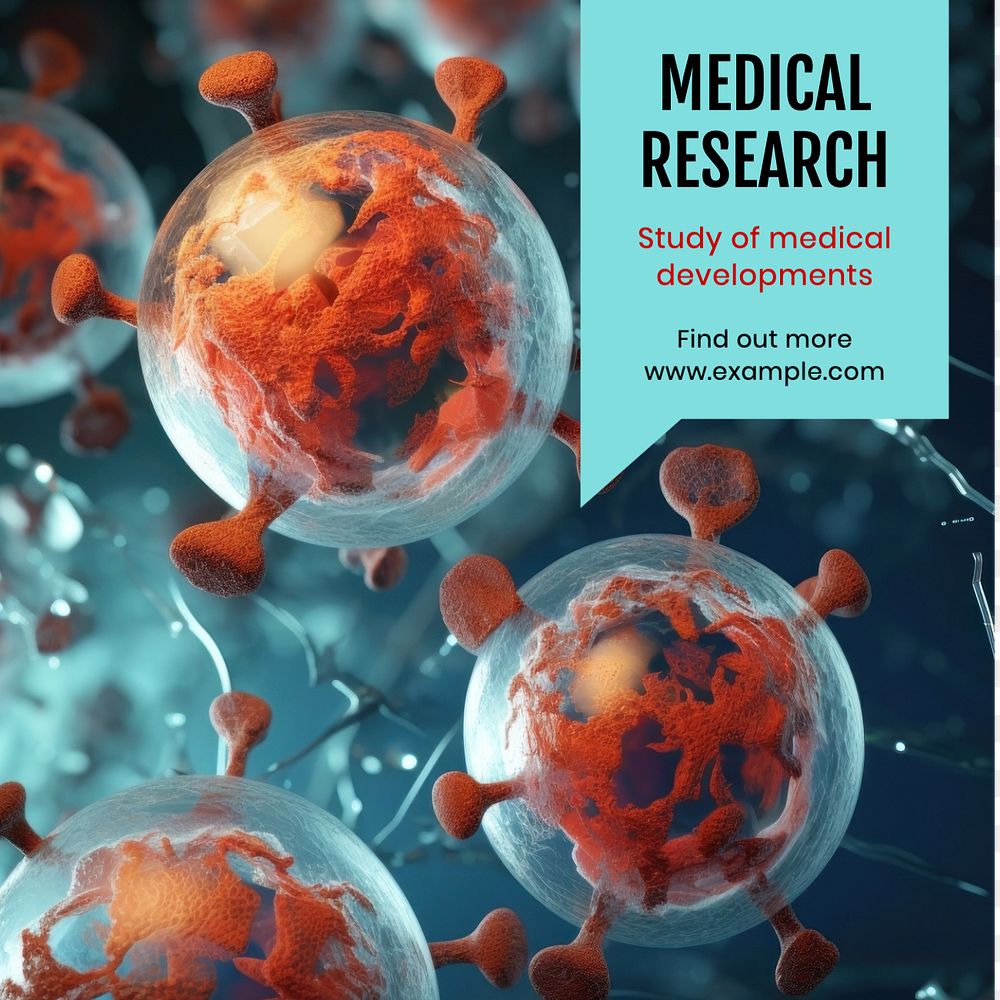 Medical research Instagram post template, editable text