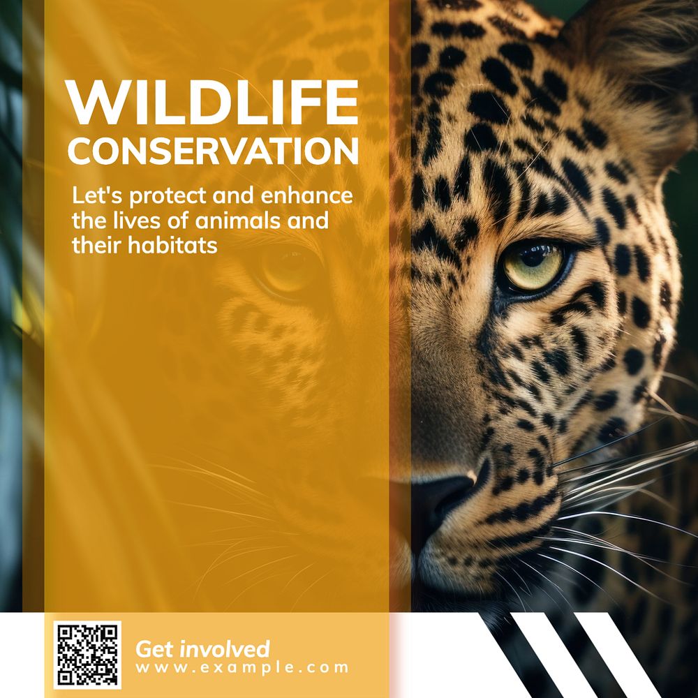 Wildlife conservation Instagram post template, editable text