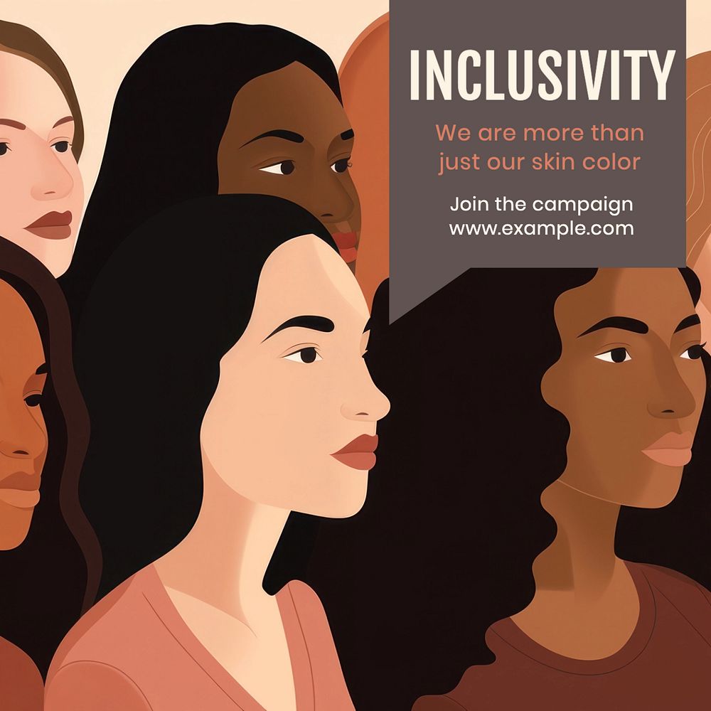 Inclusivity Instagram post template, editable text