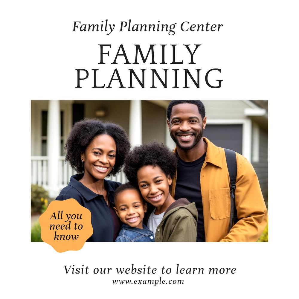 Family planning Instagram post template, editable text