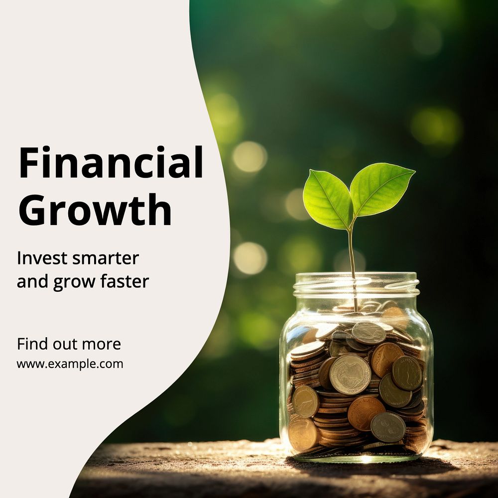 Financial growth Instagram post template, editable text