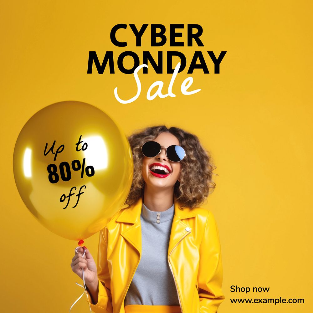 Cyber Monday sale Instagram post template, editable text