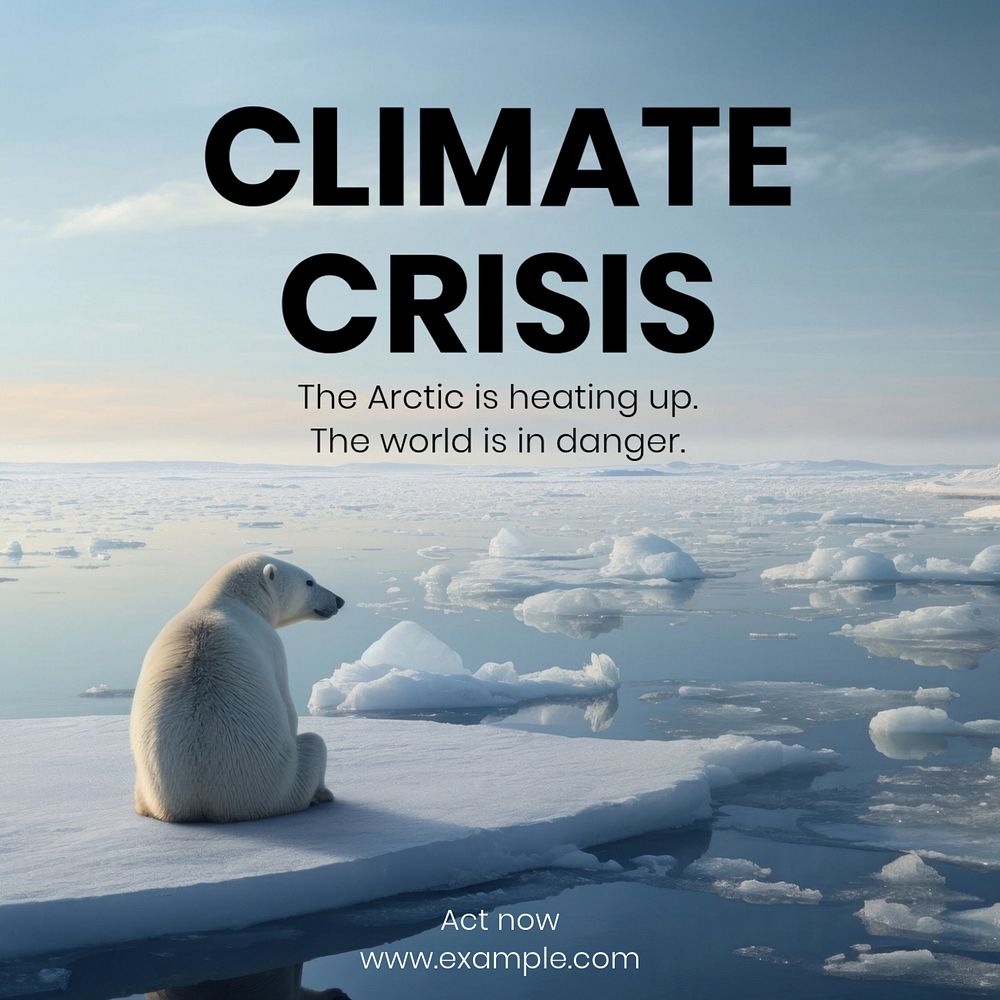 Climate crisis Instagram post template, editable text