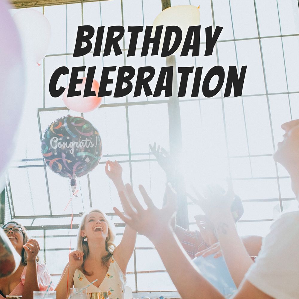 Birthday Celebration Instagram post template, editable text