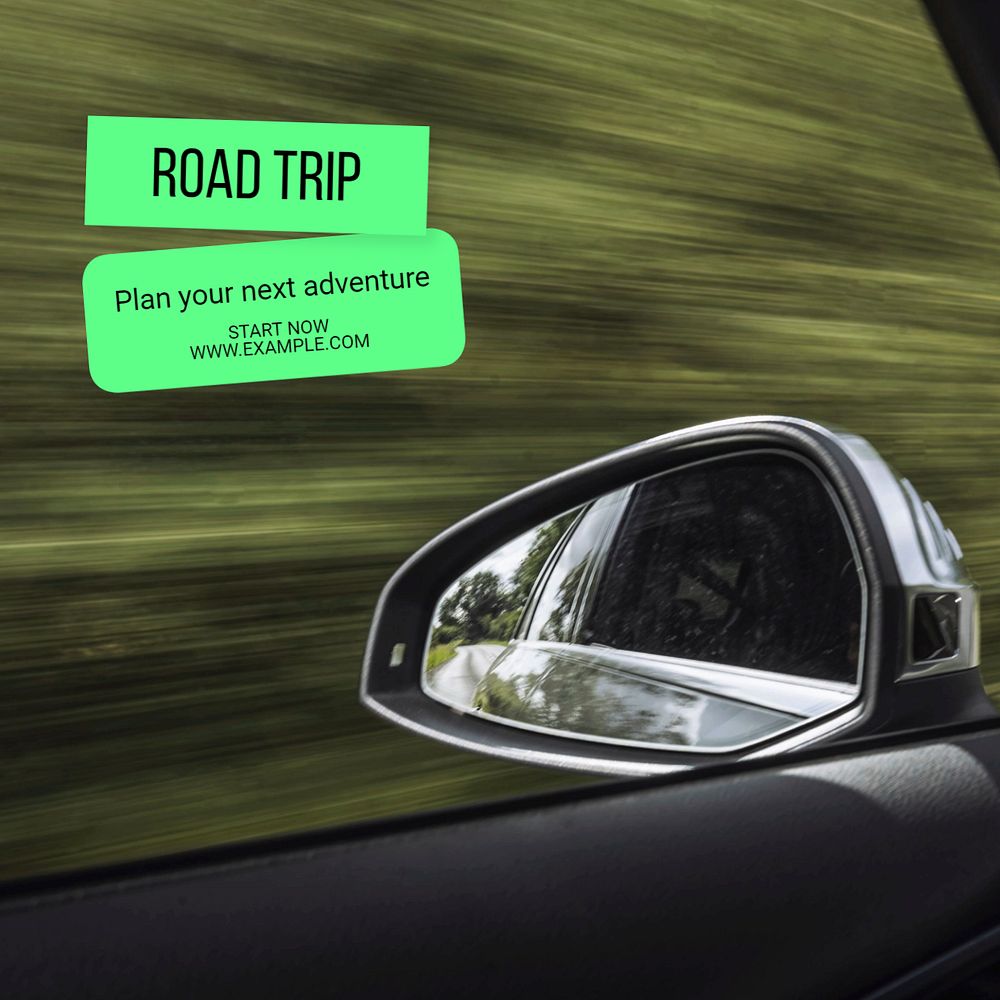 Road trip Instagram post template, editable text