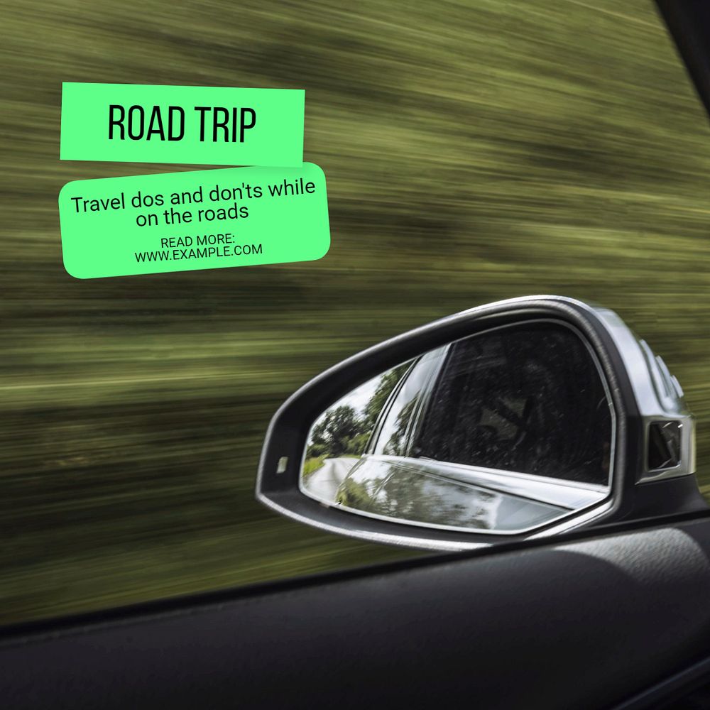 Road trip Instagram post template, editable text