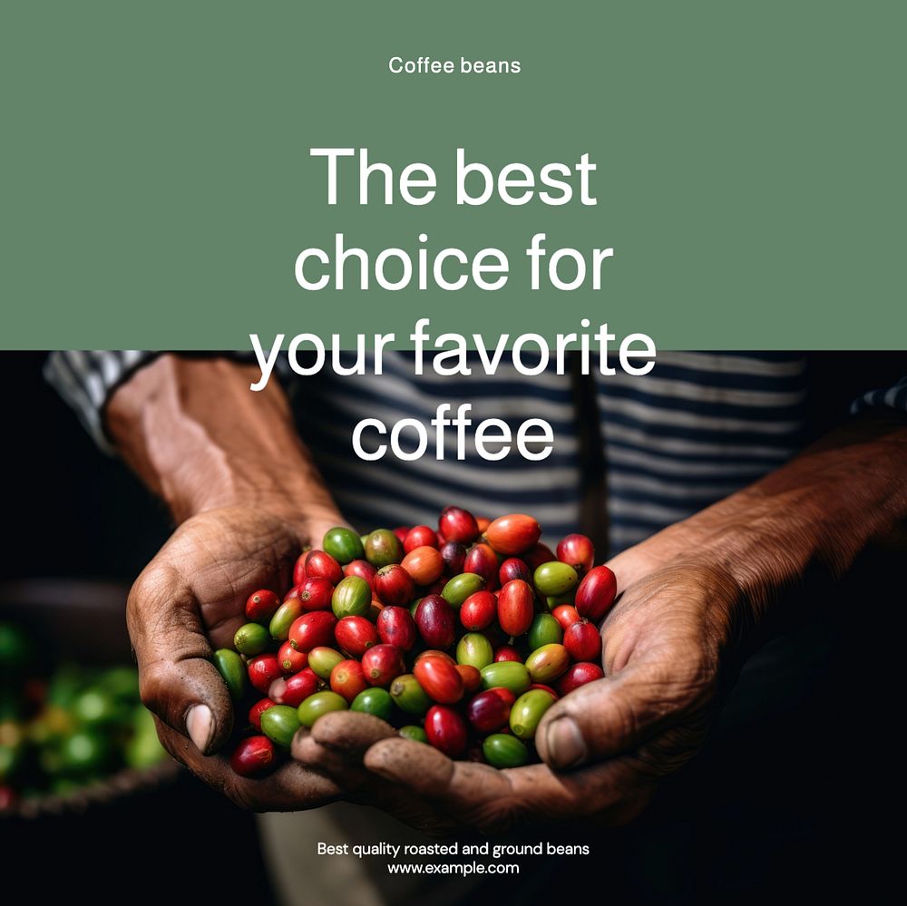 Best coffee beans Instagram post template, editable text