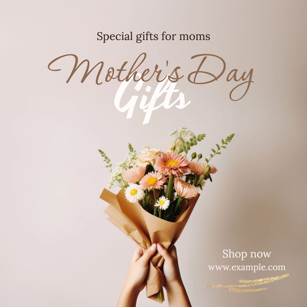 Mother's day gifts Instagram post template, editable text