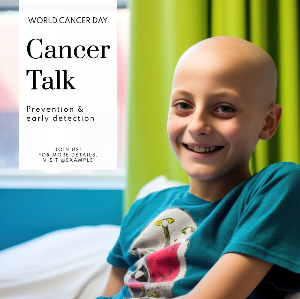 Cancer talk Instagram post template, editable text