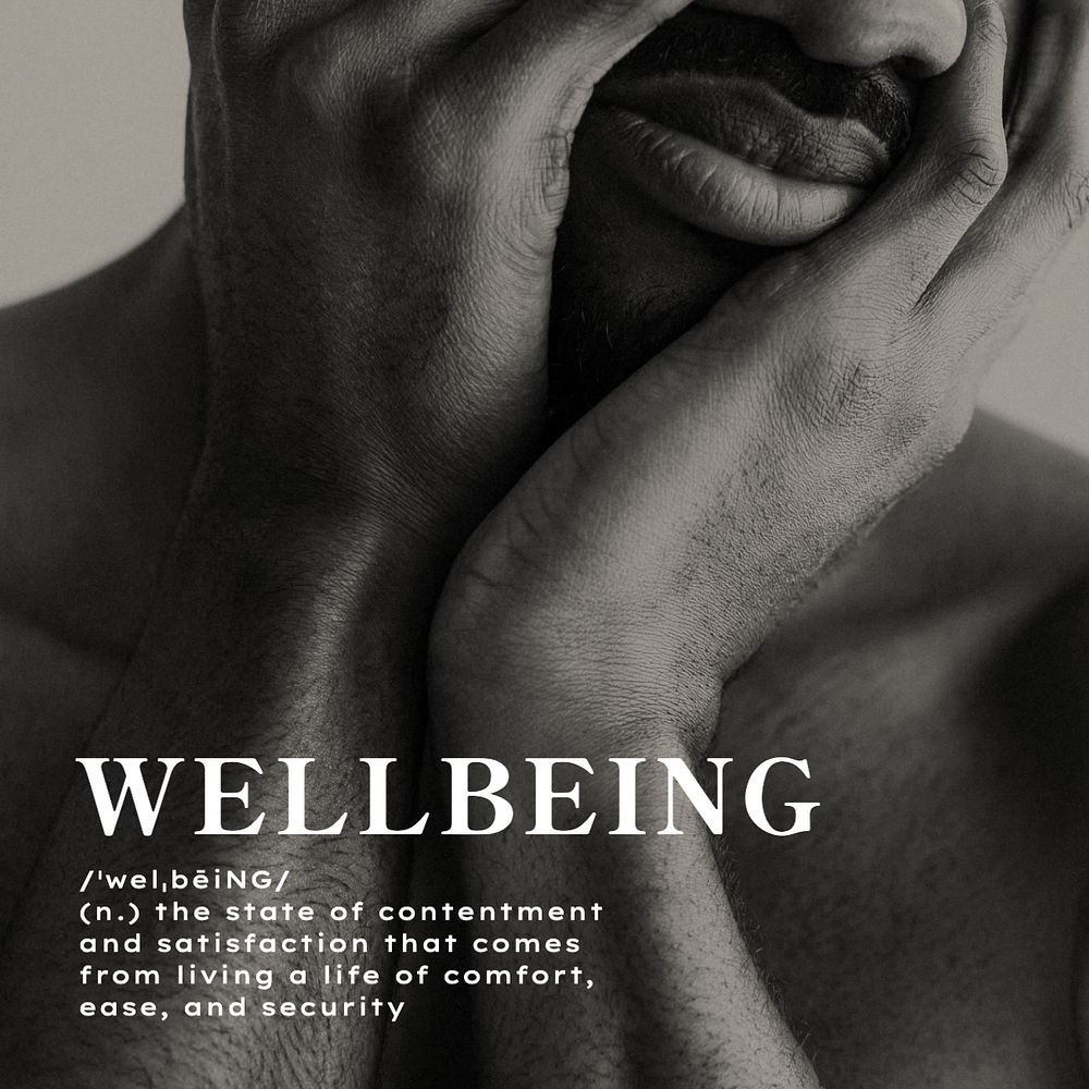 Wellbeing Instagram post template, editable text