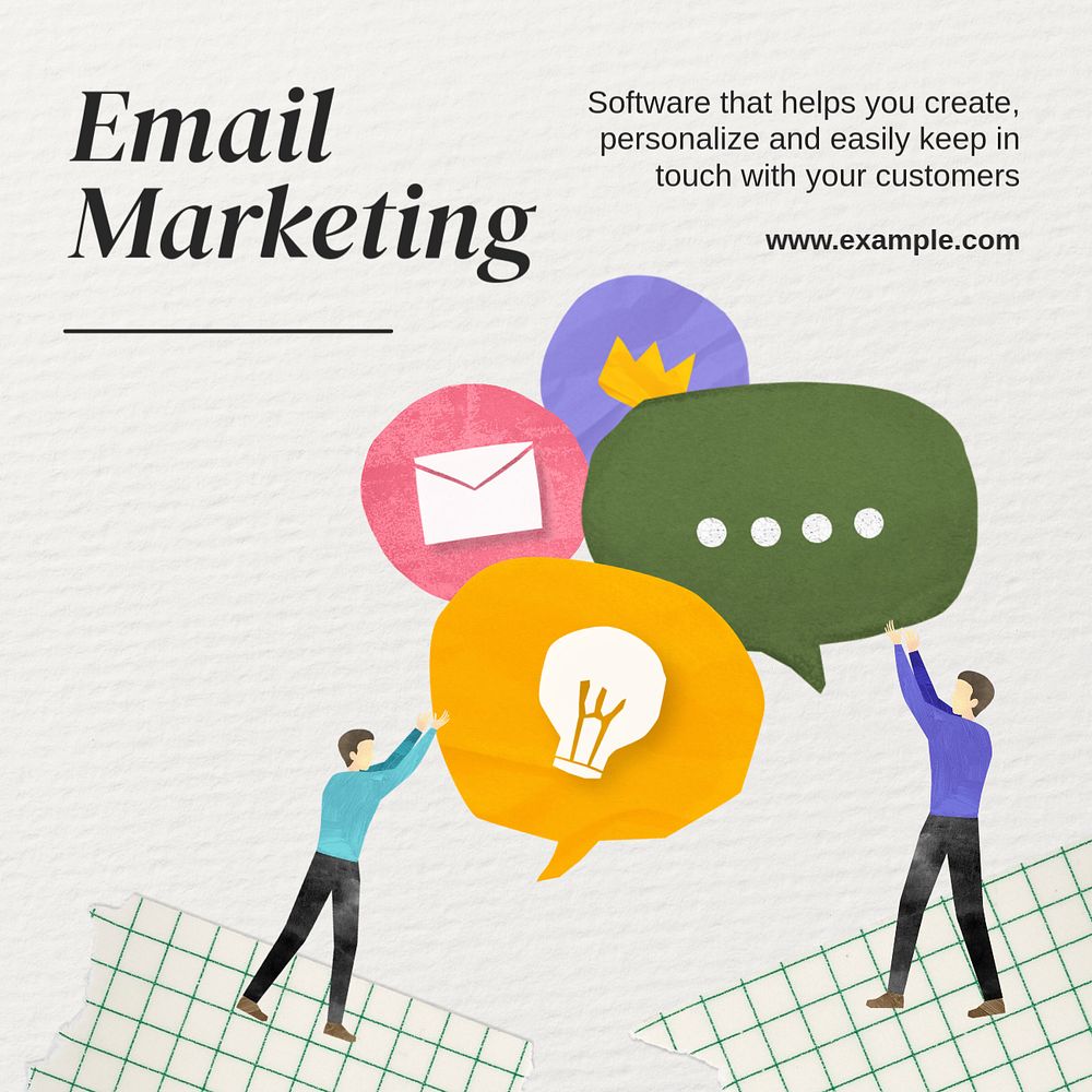 Email marketing software Instagram post template, editable text